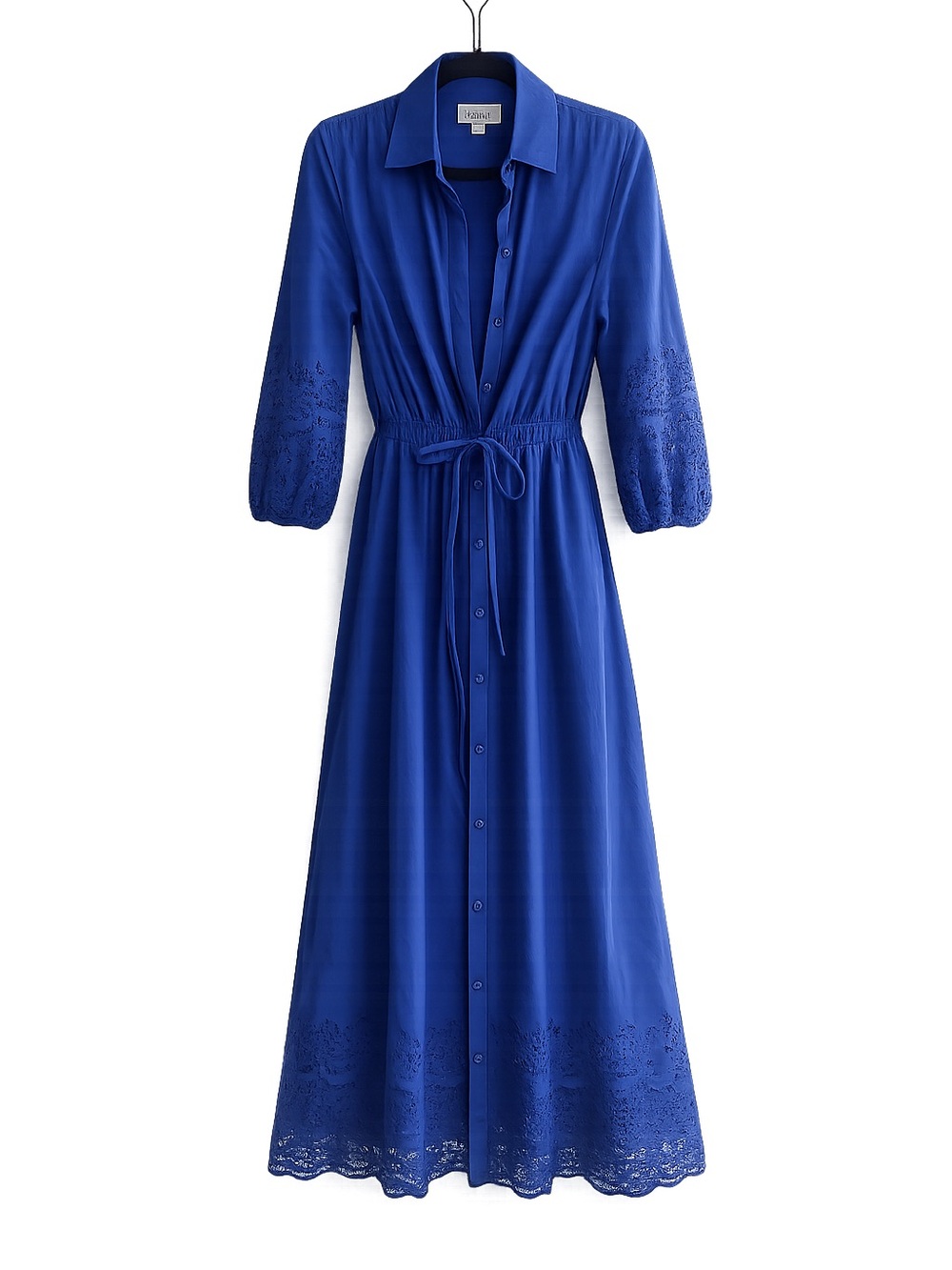 Evereve Blue Eyelet Midi Shirt Dress